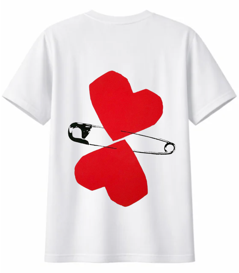 "clipped hearts" T-shirt